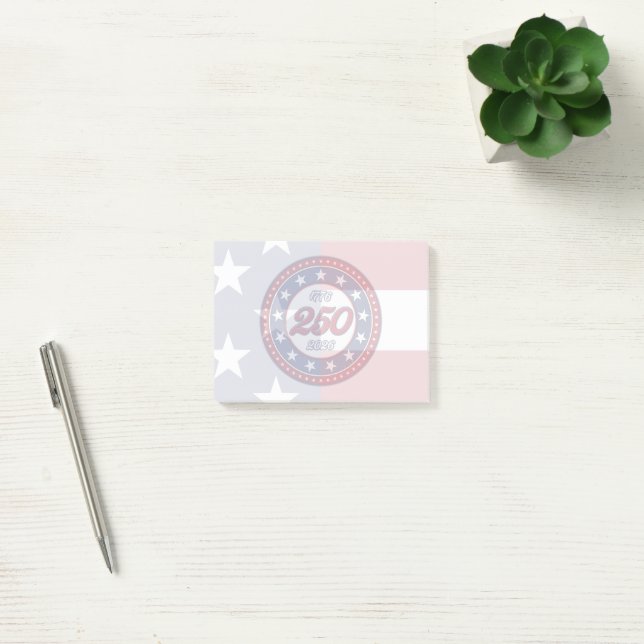 Post-it® Le 250e anniversaire de l'Amérique avec le drapeau (Bureau)