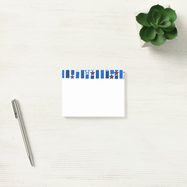 Post-it® Le 4 juillet Etoiles et rayures (Bureau)