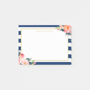 Post-it® Le bleu marine barre le cadre moderne d'or de
