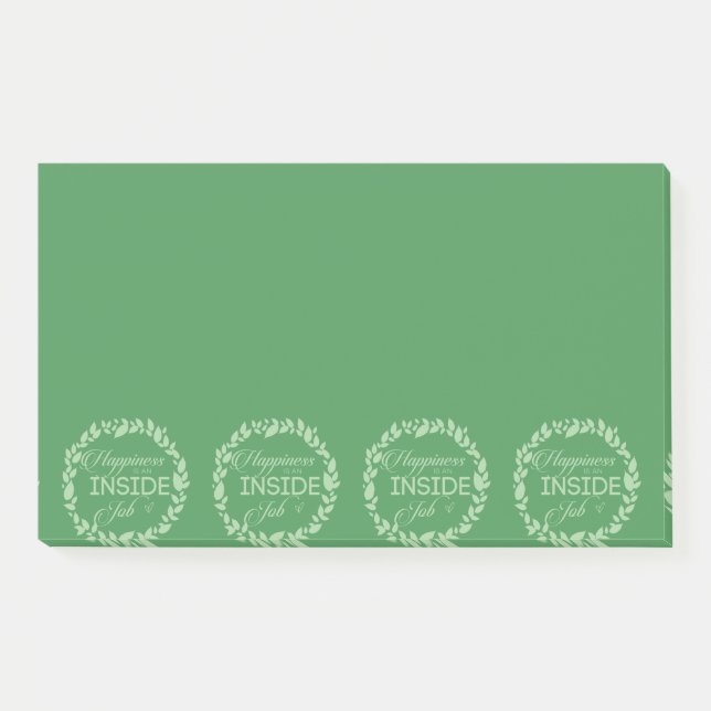 Post-it® Le Bonheur Est Un Emploi Intérieur Green Wreath Po (Devant)
