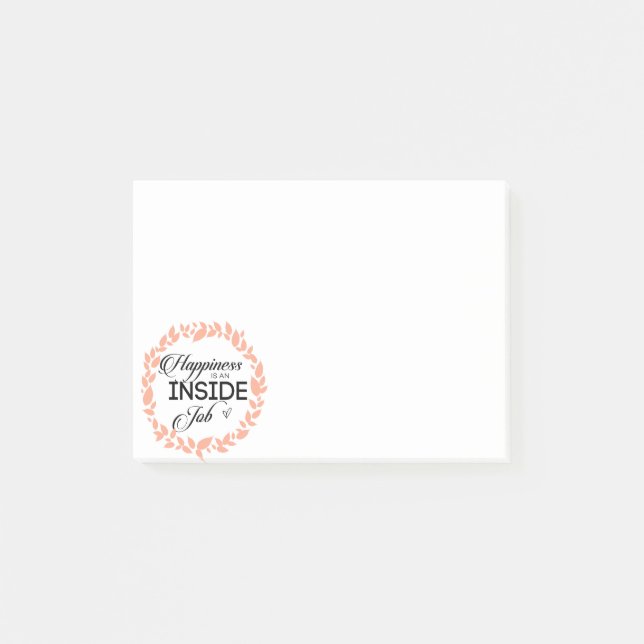 Post-it® Le Bonheur Est Une Guerrière De Travail Intérieur (Devant)