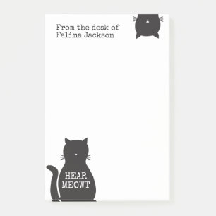 Post-it® Le chat noir drôle personnalisé entendent Meowt