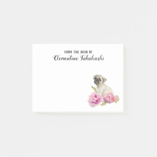 Post-it® Le chien et les fleurs mignons de carlin  
