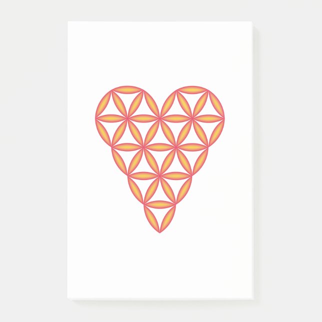 Post-it® Le Coeur De Vie - Orange/3D. (Devant)