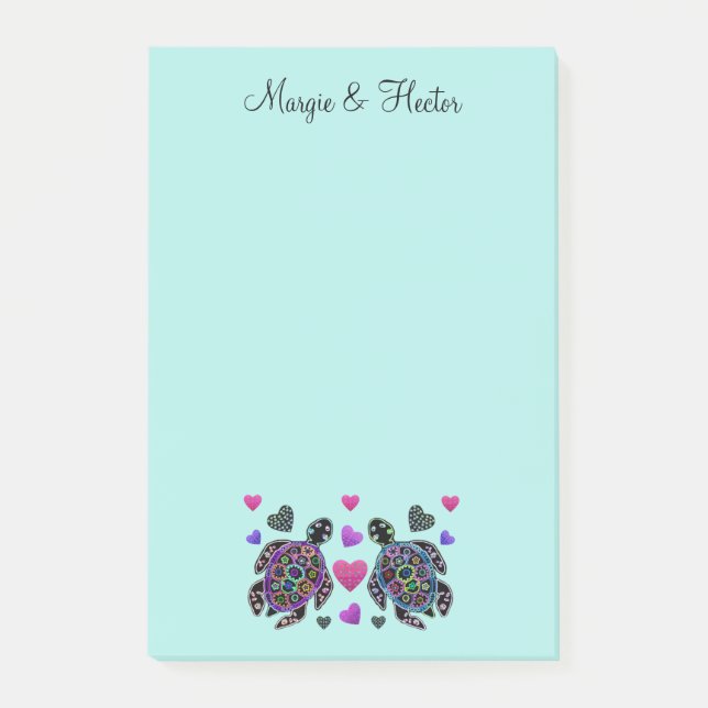 Post-it® Le Courrier-it® de couples de tortue de mer note 4 (Devant)