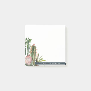 POST-IT® LE DÉSERT FLORAL BOHO PINK CACTI FOLIT LA COULEUR 