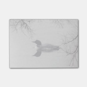 Post-it® Le dingue commun nage dans un lac du nord en hiver