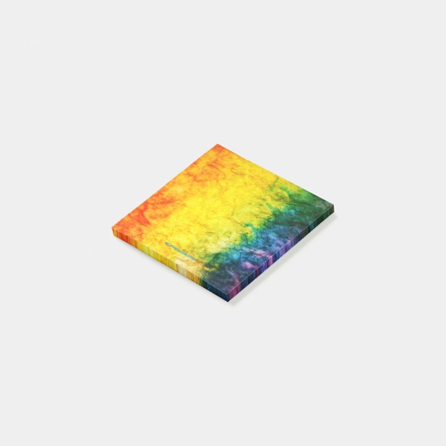 Post-it® Le drapeau tie-dyé de SlipperyJoe arc-en-ciel pres (Incliné)