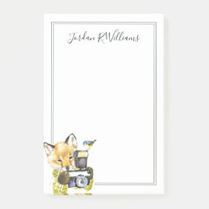 Post-it® Le Fox mignon d'aquarelle prenant à des images