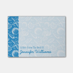 Post-it® Le motif bleu   de plage ajoutent votre nom