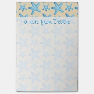 Post-it® Le motif bleu   d'étoiles de mer d'aquarelle