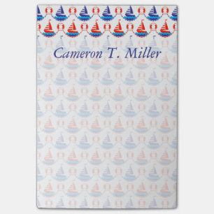 Post-it® Le motif   de bateau à voile ajoutent votre nom