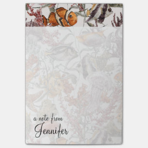 Post-it® Le motif   de vie marine d'aquarelle ajoutent