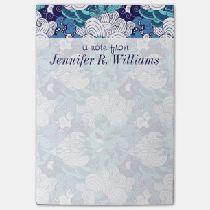 Post-it® Le motif génial   de coquillage ajoutent votre no