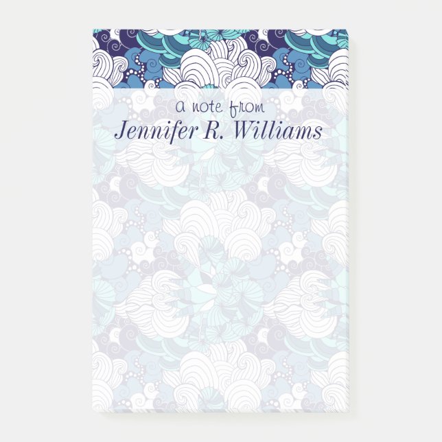 Post-it® Le motif génial | de coquillage ajoutent votre nom (Devant)