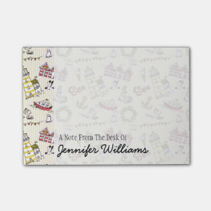 Post-it® Le motif mignon   de scène de plage ajoutent votr