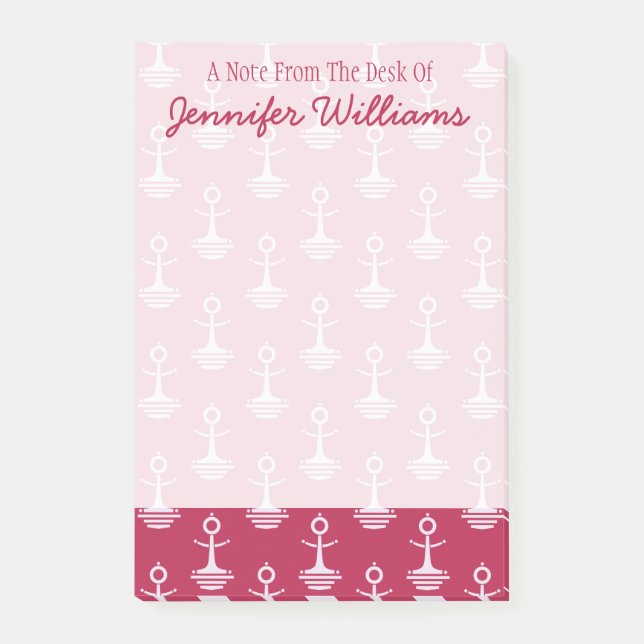 Post-it® Le motif moderne | d'Ancres ajoutent votre nom (Devant)