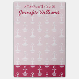 Post-it® Le motif moderne d'Ancres ajoutent votre nom