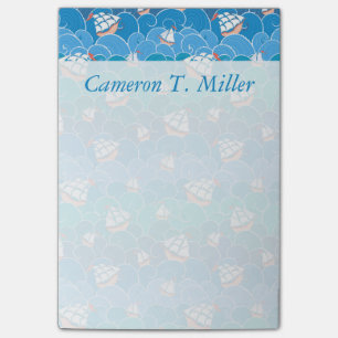 Post-it® Le motif rocheux de mer ajoutent votre nom