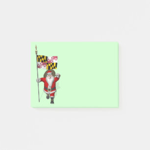 Post-it® Le Père Noël Avec L'Ensigne Du Maryland