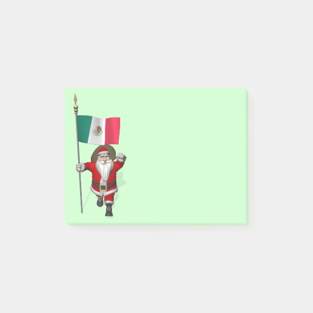 Post-it® Le Père Noël Avec L'Ensigne Du Mexique (Devant)