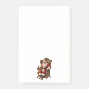 Post-it® Le Père Noël rétro assis en chaise Noël