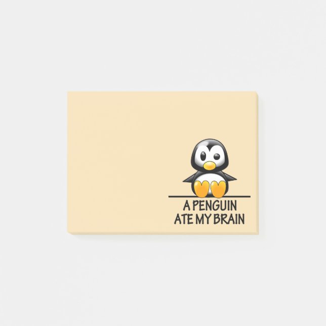 Post-it® Le pingouin drôle a mangé mon graphique de cerveau (Devant)