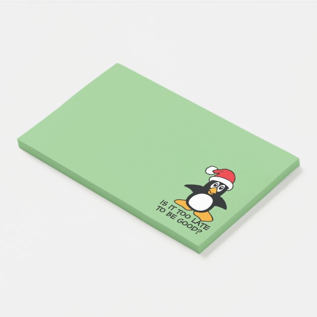 Post-it® Le pingouin drôle de Noël est lui trop en retard (Incliné)