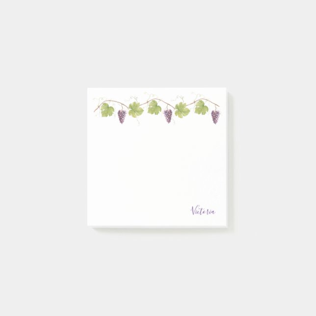 Post-it® Le raisin pourpre groupe le monogramme de vignes (Devant)