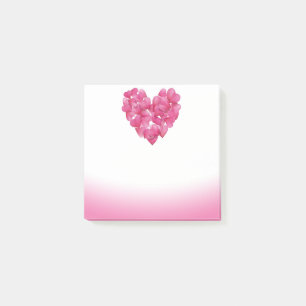 Post-it® Le rose de coeurs de pétale de rose se fanent bloc