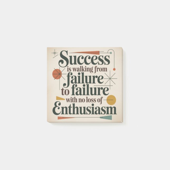 Post-it® Le succès consiste à aller d'échec en échec (Devant)