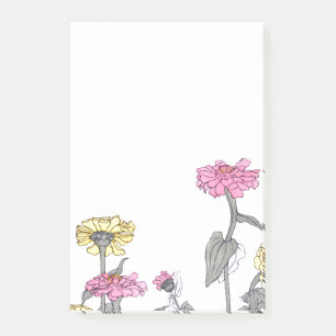 Post-it® Le Zinnia vintage fleurit des notes de post-it