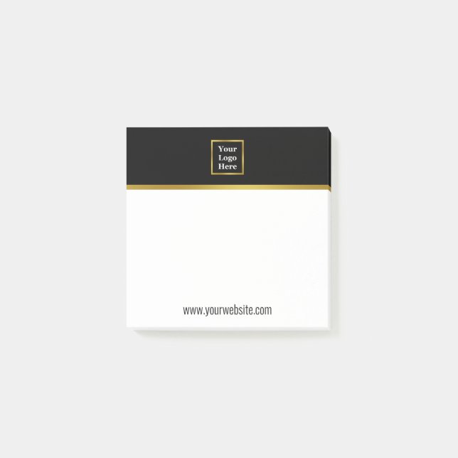 Post-it® L'élégante Black White & Gold de votre logo ici Mo (Devant)