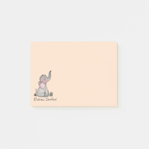 Post-it® L'éléphant mignon de bébé d'aquarelle avec