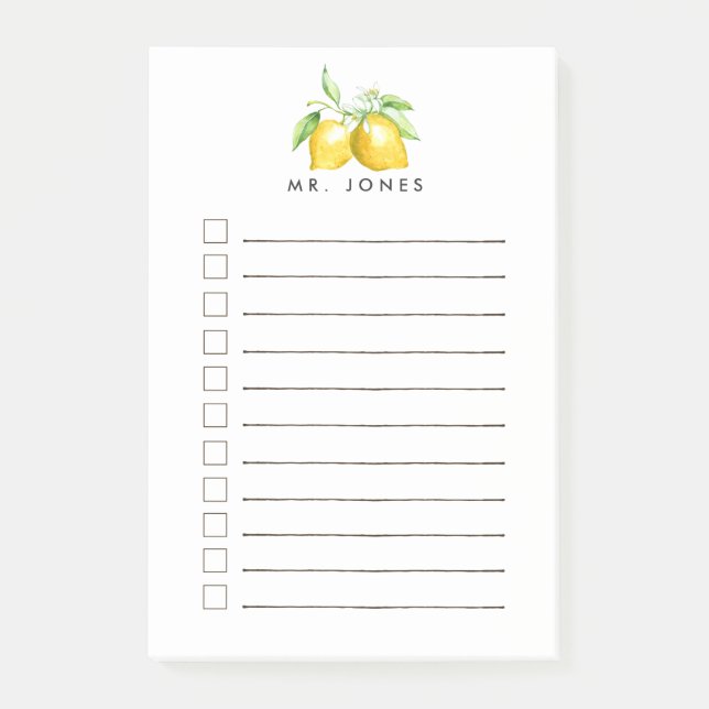 Post-it® Lemon Frais Personnalisé À Faire (Devant)