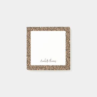 Post-it® Leopard Print Monogrammed