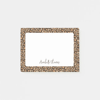 Post-it® Leopard Print Monogrammed