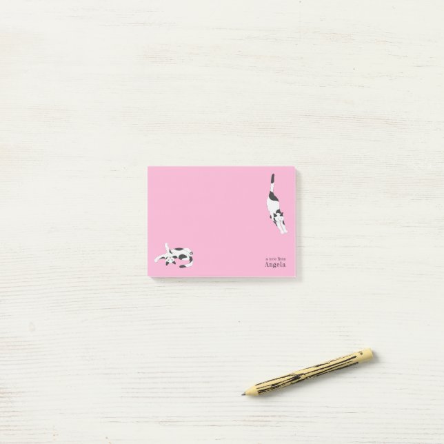 Post-it® Les Chats de cadstudios Rose (Sur un bureau)