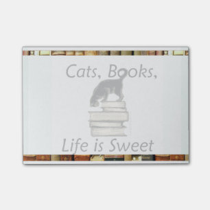 Post-it® Les chats, livres, la vie est note douce de