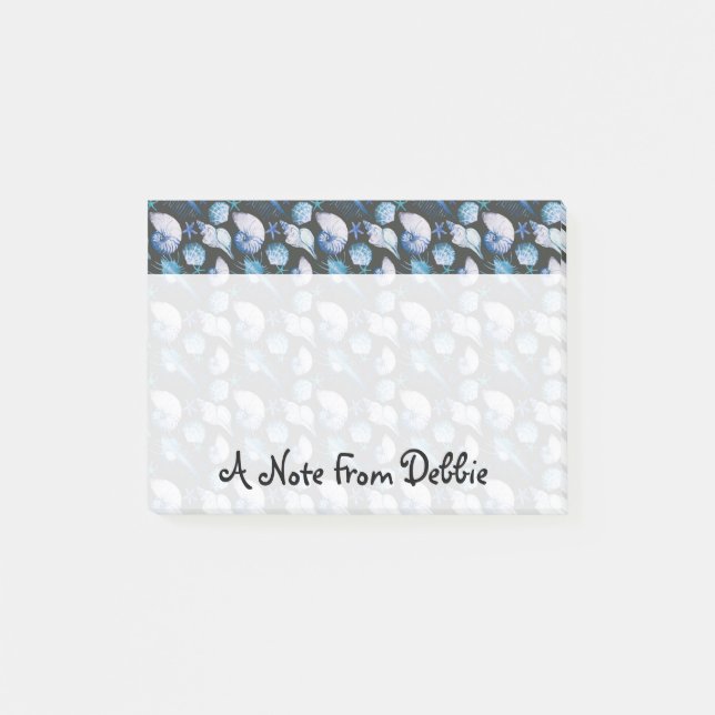 Post-it® Les coraux avec le motif | de coquilles ajoutent (Devant)