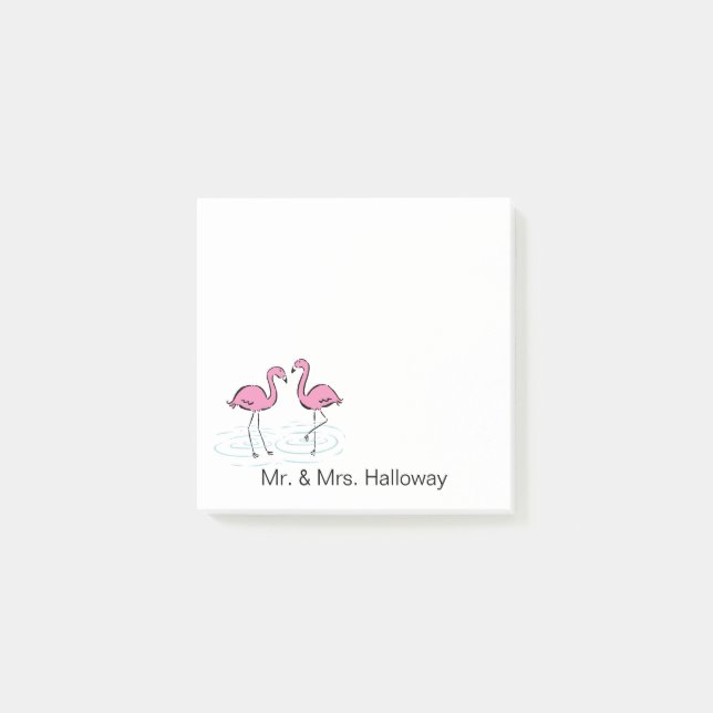 Post-it® Les couples roses de Flamant rose ajoutent 3x3 (Devant)