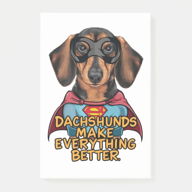 Post-it® Les Dachshunds rendent tout meilleur (Devant)