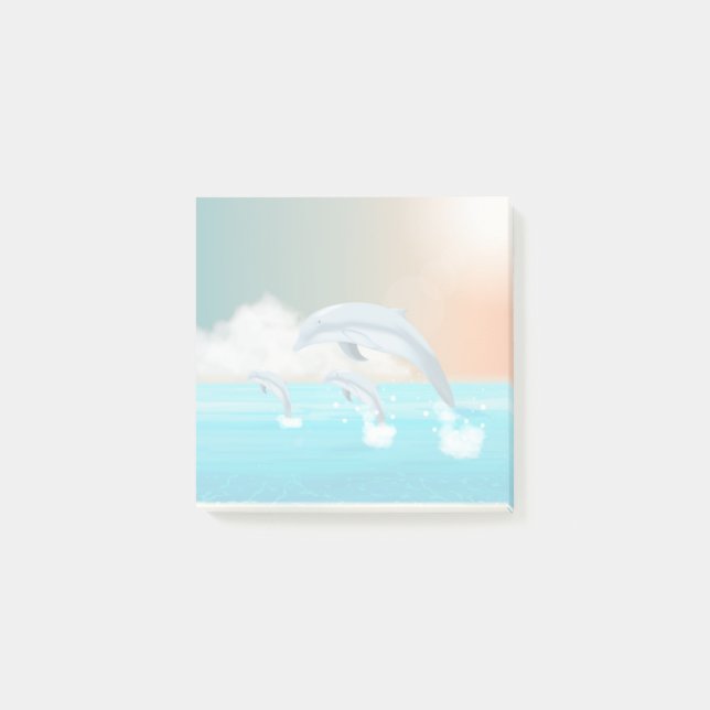 Post-it® les dauphins qui brassent dans l'océan (Devant)