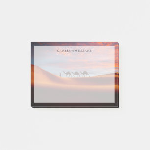 Post-it® Les déserts   Homme et chameaux dans les dunes de 