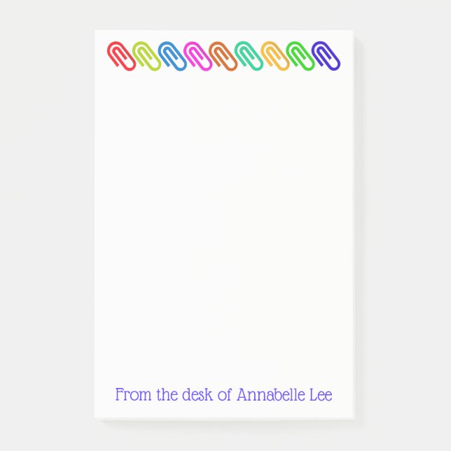 Post-it® Les grands trombones colorés personnalisent (Devant)