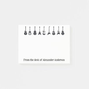 Post-it® Les guitares noires et blanches personnalisent les