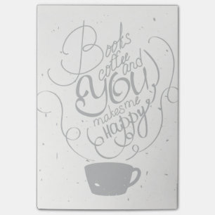 Post-it® Les livres café et vous me rend heureux