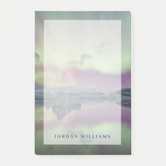 Post-it® Les lumières Aurora reflètent la lagune | Islande (Devant)