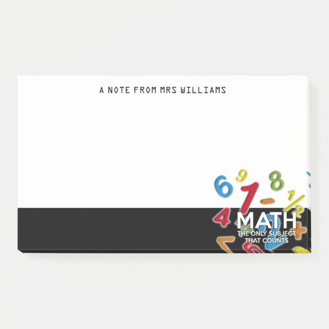 Post-it® Les Mathématiques La Seule Matière Qui Compte (Devant)