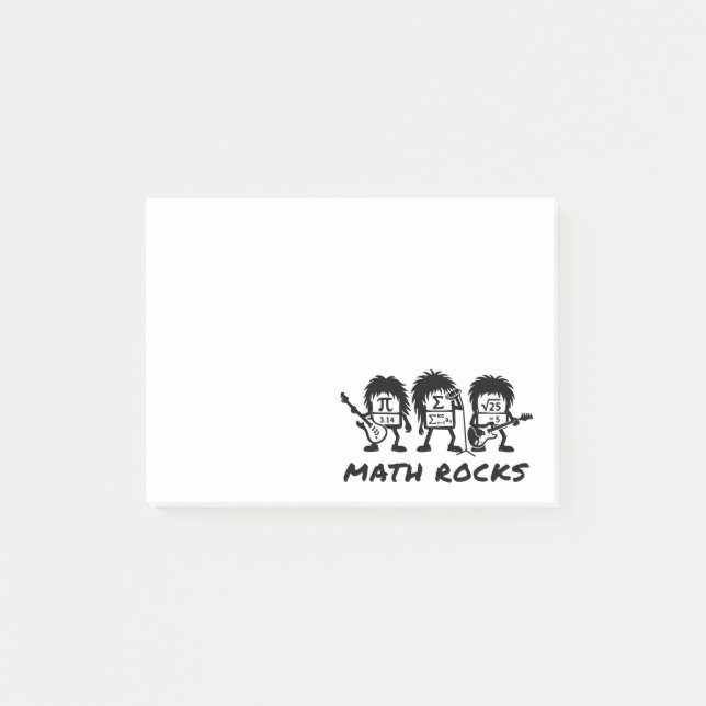 Post-it® Les maths, c'est rock Humour de groupe de rock aca (Devant)